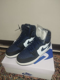 کفش کتانی مردانه زنانه نایک ایر جردن 1 ساقدار سفید سورمه ایی Nike Air Jordan 1 palomino