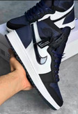 کفش کتانی مردانه زنانه نایک ایر جردن 1 ساقدار سفید سورمه ایی Nike Air Jordan 1 palomino